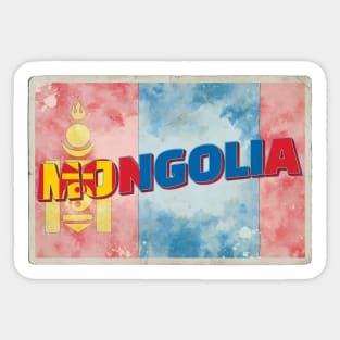 Mongolia Vintage style retro souvenir Sticker